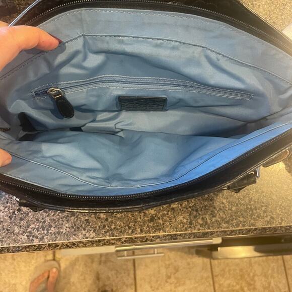 Cole Haan Amanda Straw and Leather Handbag - Picture 11 of 12